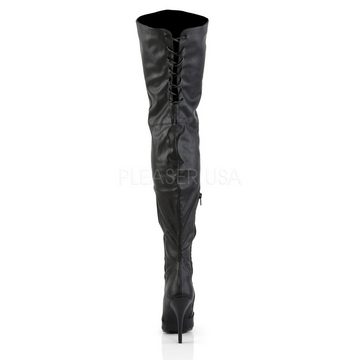 Pleaser Pleaser LEGEND-8899 Overknee Stiefel Schwarz Overkneestiefel aus echtem Leder