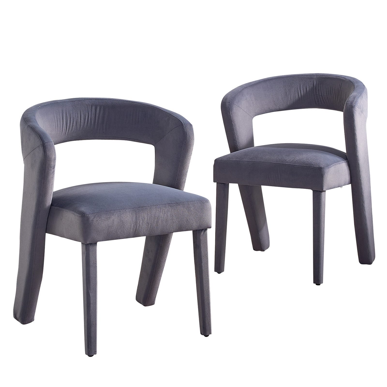 Yorbay Кресла Grauer Polsterstuhl gepolsterter Loungesessel aus Samt, 59x60x79cm, Sofassessel, Einzelsitz, für Wohnzimmer, Esszimmer, Arbeitszimmer