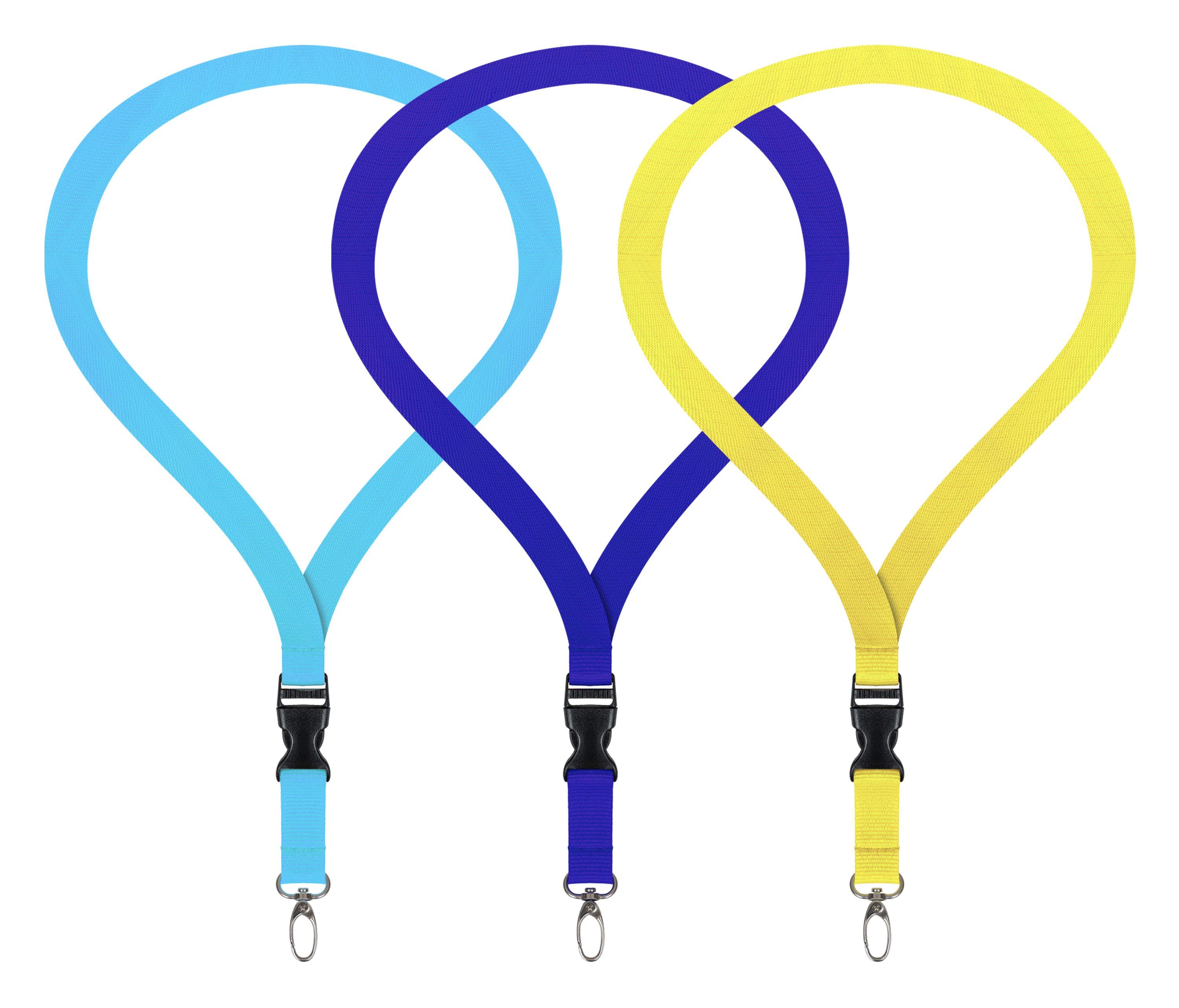 WEBBOMB Schlüsselanhänger 3x Lanyard unbedruckt Schlüsselbänder Schlüsselband Umhängeband 20 mm