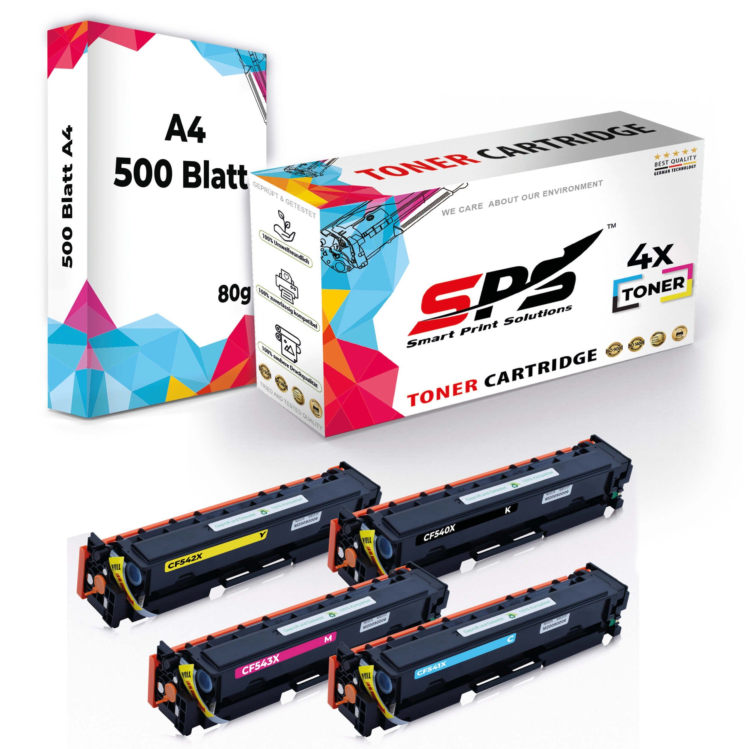 SPS Tonerkartusche Kompatibel für HP Color Laserjet Pro M254NW 203X, (4er Pack + A4 Papier, 4x Toner(1 x Schwarz1x Cyan, 1x Magenta, 1x Gelb)