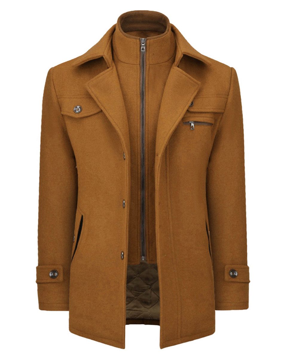 Allthemen Kurzmantel mit abnehmbarem Doppelkragen Wintermantel Herren vinta günstig online kaufen