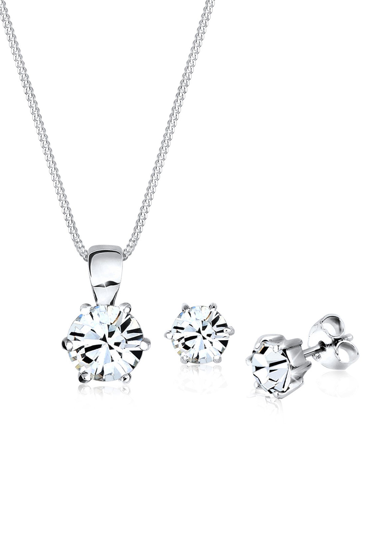 Elli Schmuckset Glas Kristalle Weiß 925 günstig online kaufen
