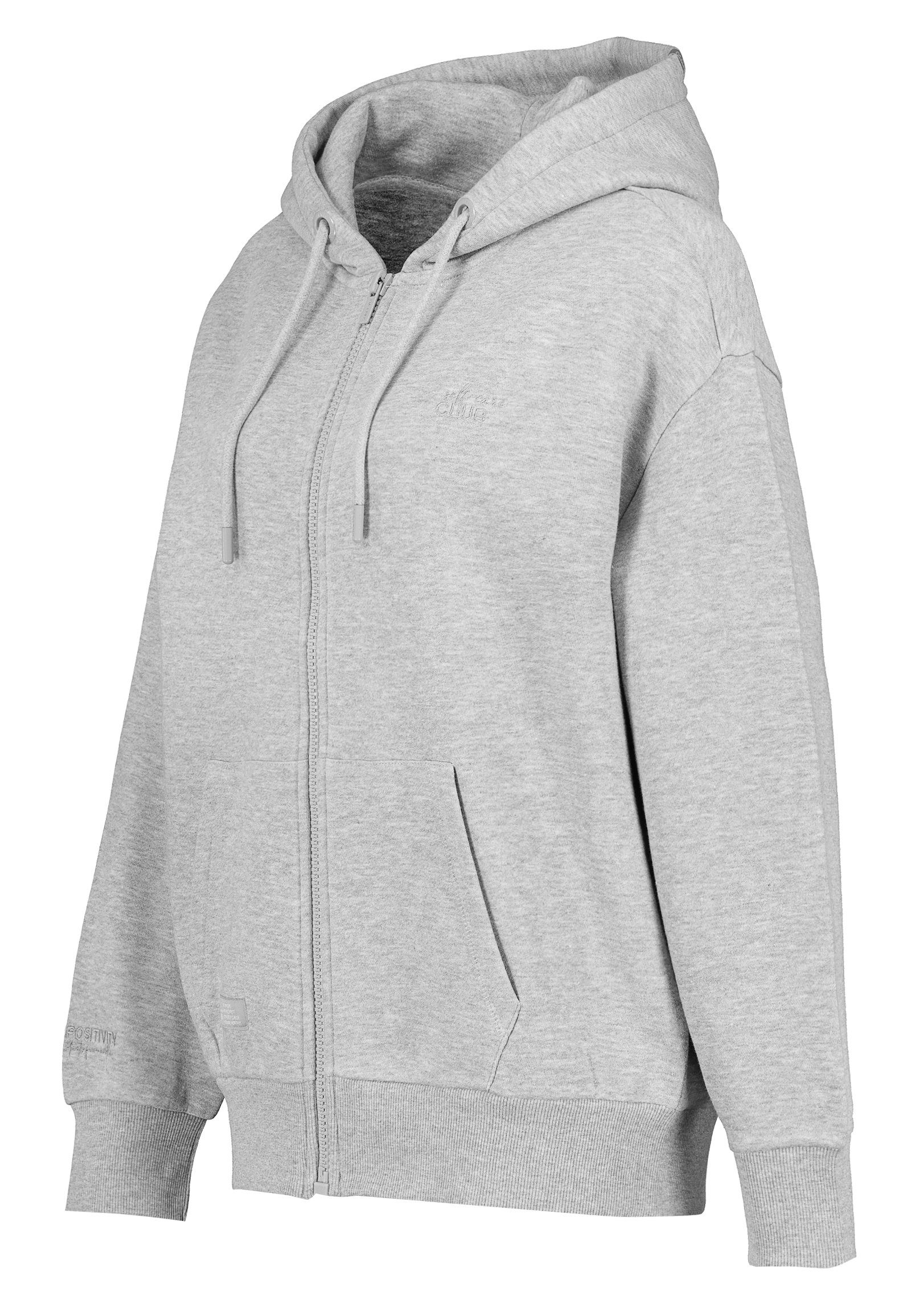 Sweatjacke Damen Basic Kapuzensweatjacke SUBLEVEL light-grey