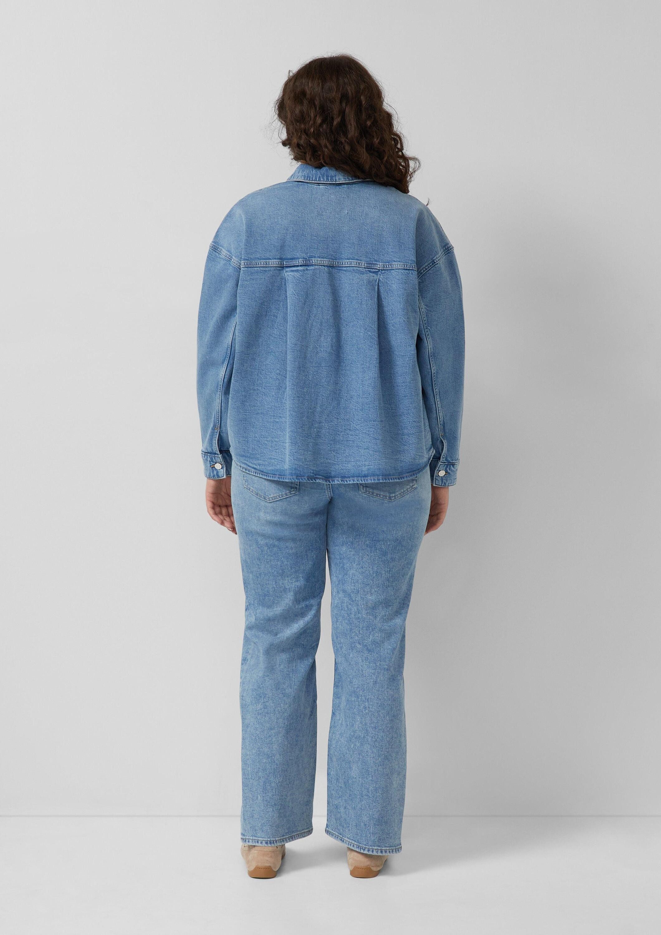 s.Oliver Hemdjacke Indoor-Jacke Denim-Jacke im Relaxed Fit mit Hemdkragen