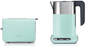 BOSCH Toaster Styline TAT8612, 2 kurze Schlitze, für 2 Scheiben, 860 W, mint turquoise-black grey