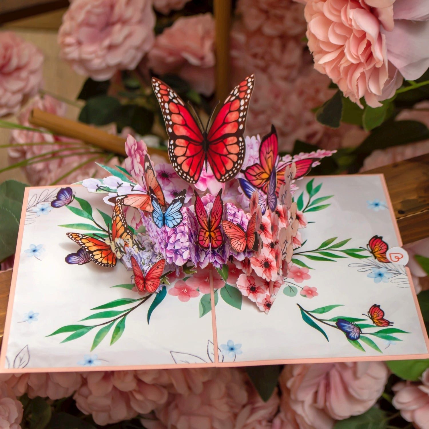 papercrush Geburtstagskarte Schmetterlinge auf Blumen, Pop-Up Karte ...