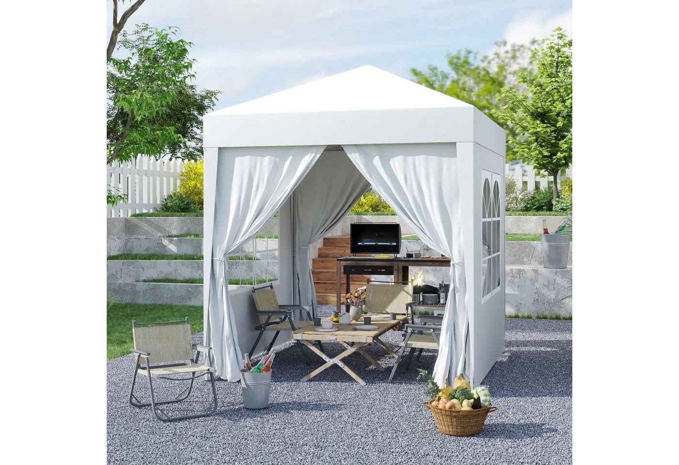 Thumbnail - XDOVET Faltpavillon Faltpavillon,Bierzelt,2 x 2m,4 abnehmbare Seitenwände,2 Fenster