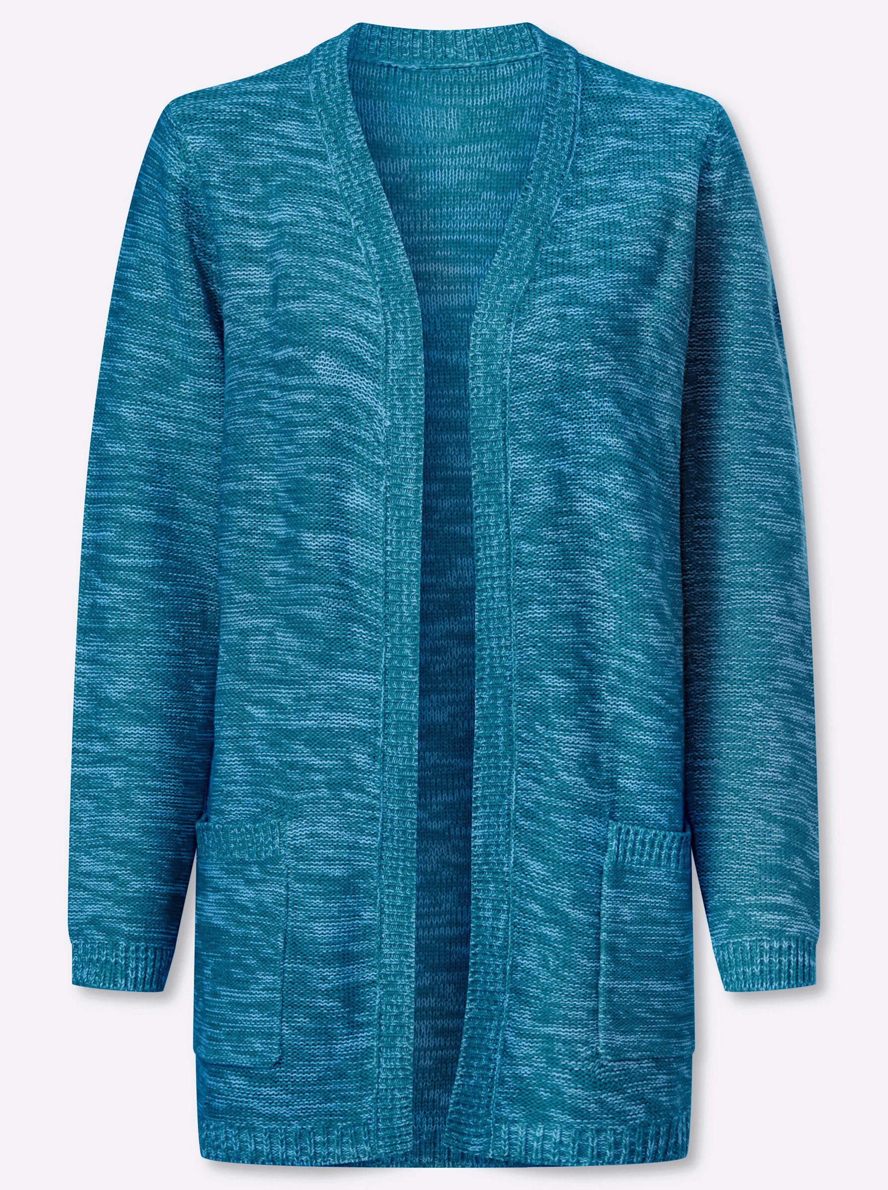 Sieh an! Strickjacke Long-Strickjacke Langarm Links-Strick