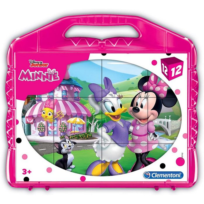Clementoni® Steckpuzzle Disney - Minnie Würfelpuzzle im Koffer (12 Teile) 12 Puzzleteile