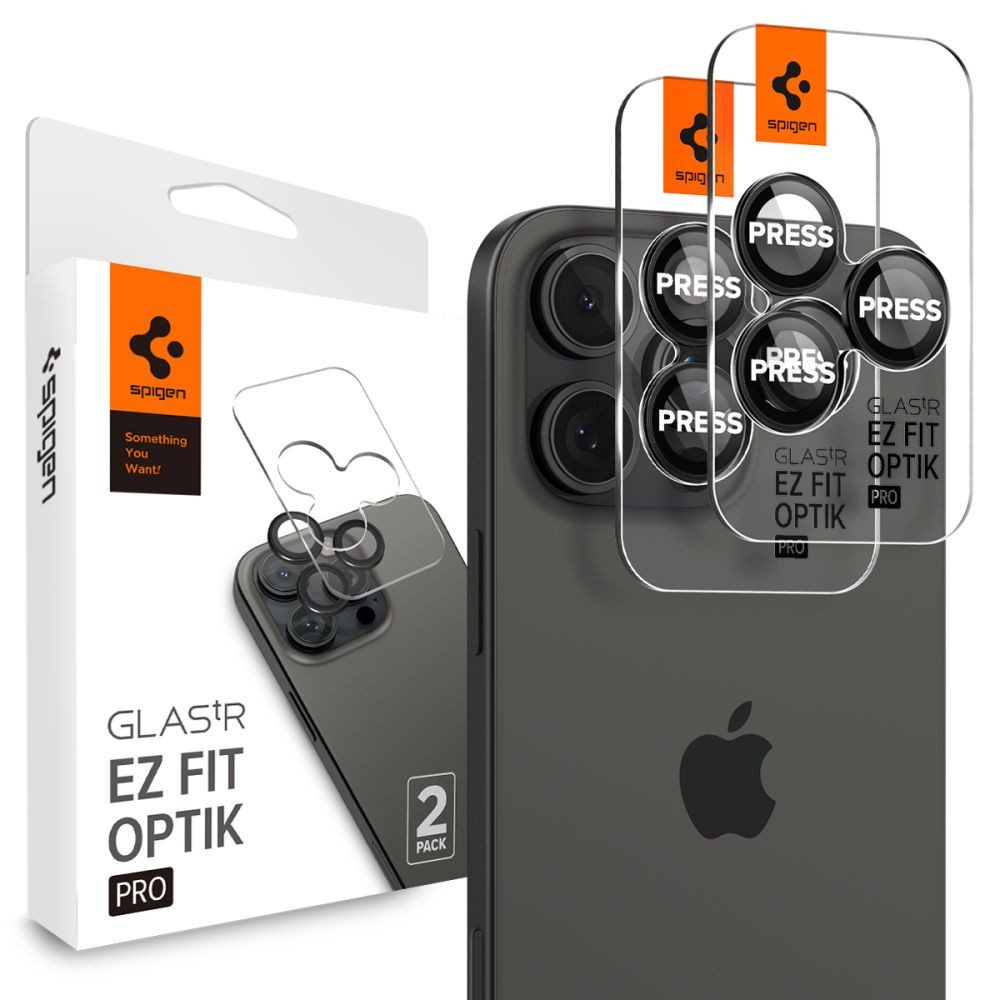 Spigen Kameraschutzglas Objektivschutz Linsenschutz Kameraglas für Apple iPhone 14 Pro, Apple iPhone 14 Pro Max, Apple iPhone 15 Pro, Apple iPhone 15 Pro Max, Apple iPhone 16 Pro, Apple iPhone 16 Pro Max, Apple iPhone 17 Pro, Apple iPhone 17 Pro Max, Spar-Set, 2 Stück, 9H Härte, oleophob, EZ Fit Montagerahmen, 2er-Set