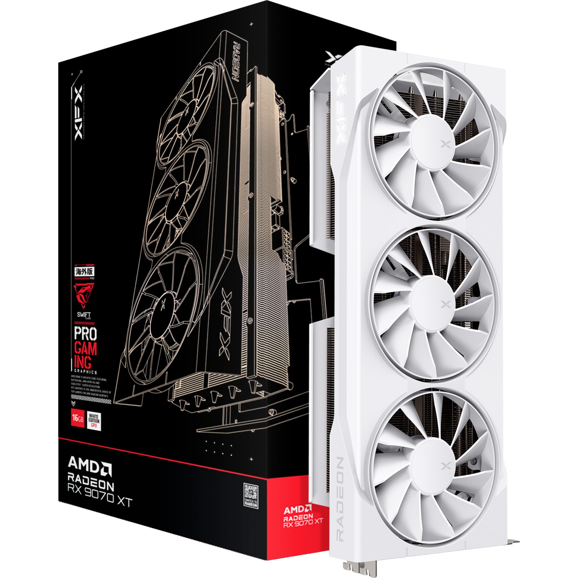 XFX XFX Radeon RX 9070 XT Swift, Grafikkarte, (RDNA4, GDDR6, 3x Grafikkarte (16 GB, RDNA4, GDDR6, 3x DisplayPort, 1x HDMI 2.1)