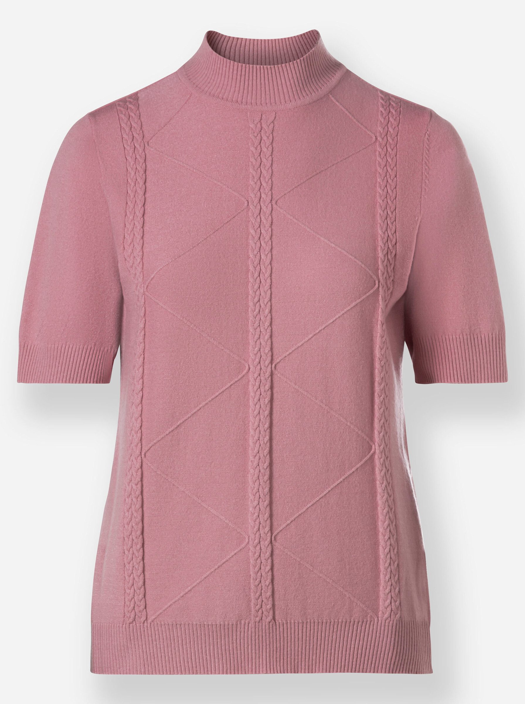 Witt Strickpullover Pullover Kurzarm Zopfmuster