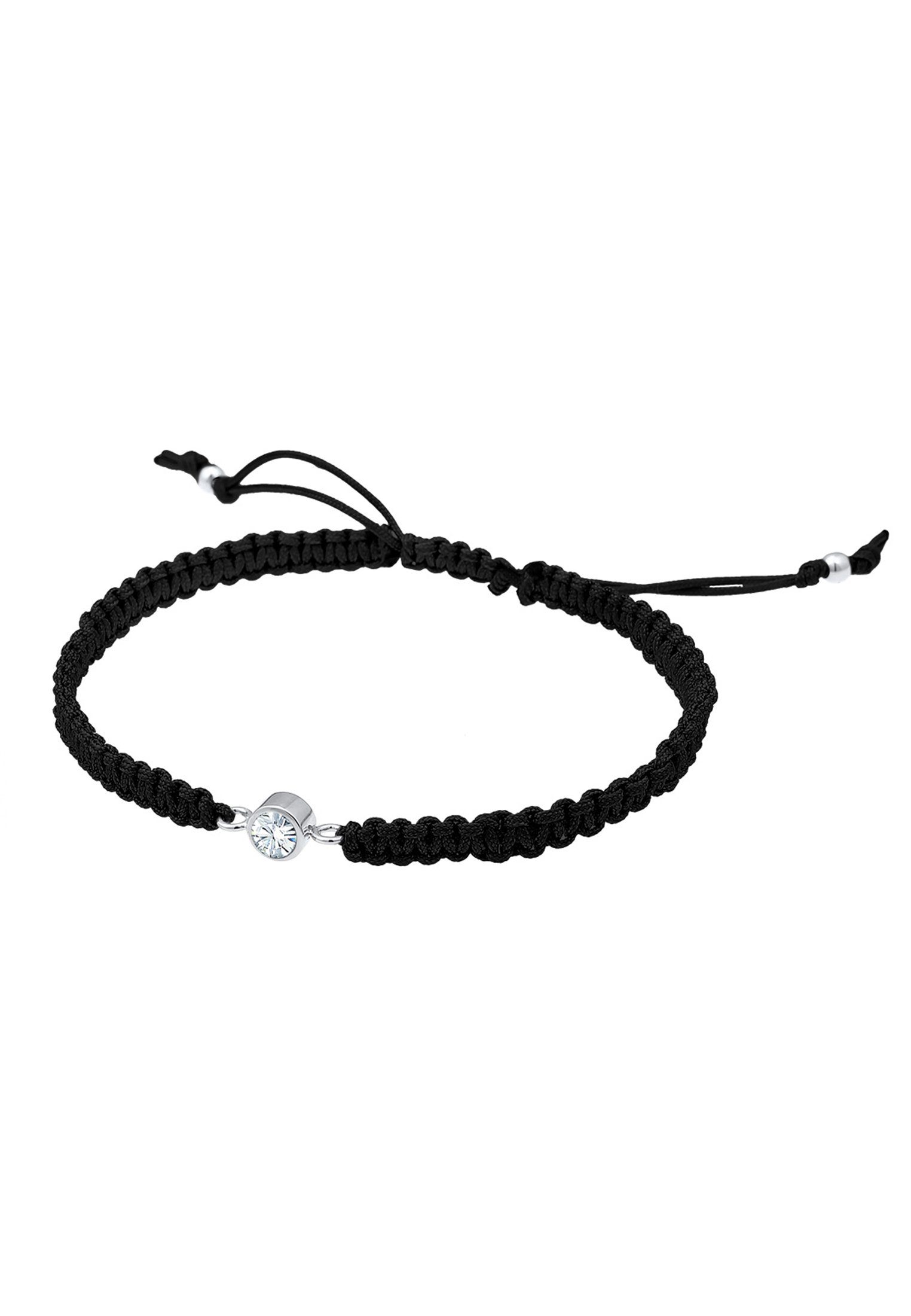 Armband 925 Silber Schwarz Kristalle Elli Solitär Knoten