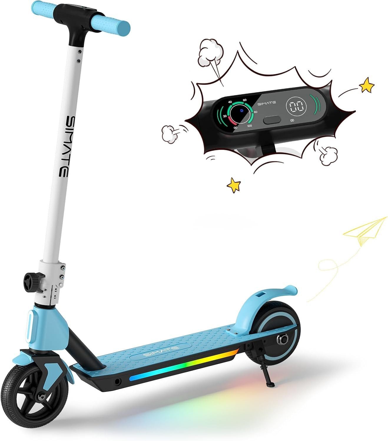 DOTMALL Elektro-Kinderroller mit LED-Anzeige und bunten günstig online kaufen