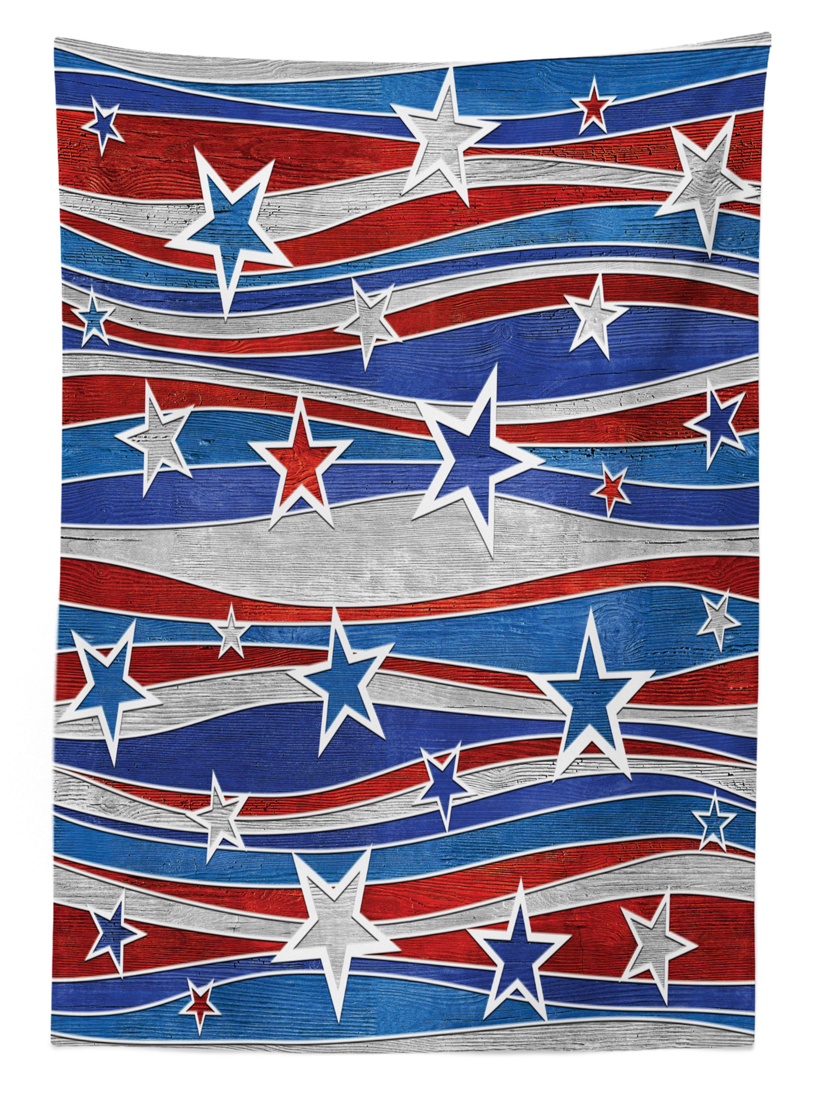 Für den Waschbar Tischdecke Klare Farbfest Außen Farben, Abakuhaus Staaten Flag USA geeignet Vereinigte Bereich Abstract