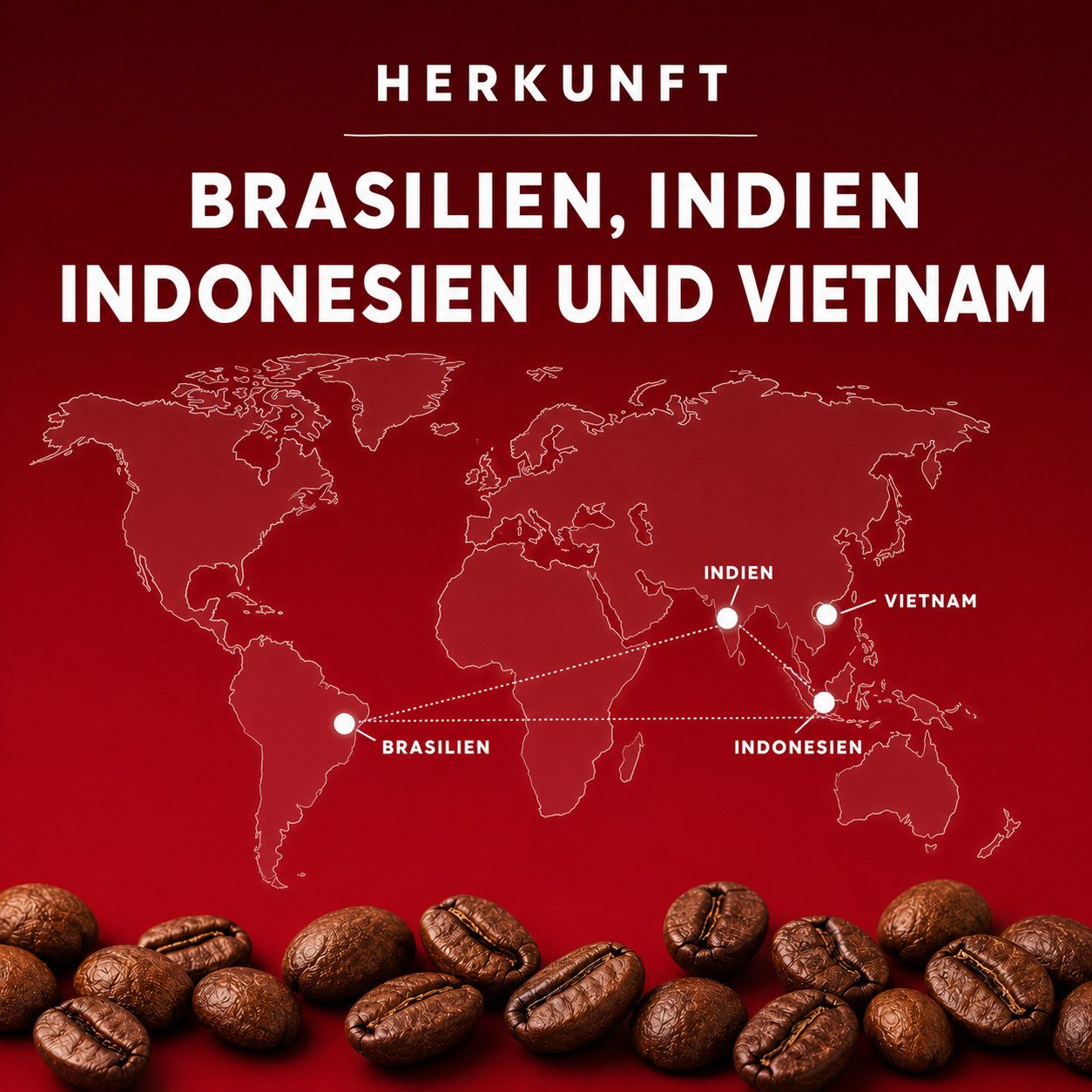 UMBRELLA Kaffee KUGA Caffè Crema Bohnen säurearm Vollautomat Siebträger Belgisch, (50% Arabica & 50% Robusta aus Brasilien,Indien,Indonesien & Vietnam, Belgische Slow-Roasting Tradition–mittlere Röstung,Intensität 4/6), Mono-Material-Beutel mit Aromaventil–100% recycelbar,sozial produziert