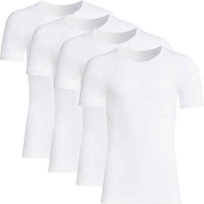 conta T-Shirt Herren-Unterhemd, 1/2 Arm 4er-Pack Doppelripp Uni