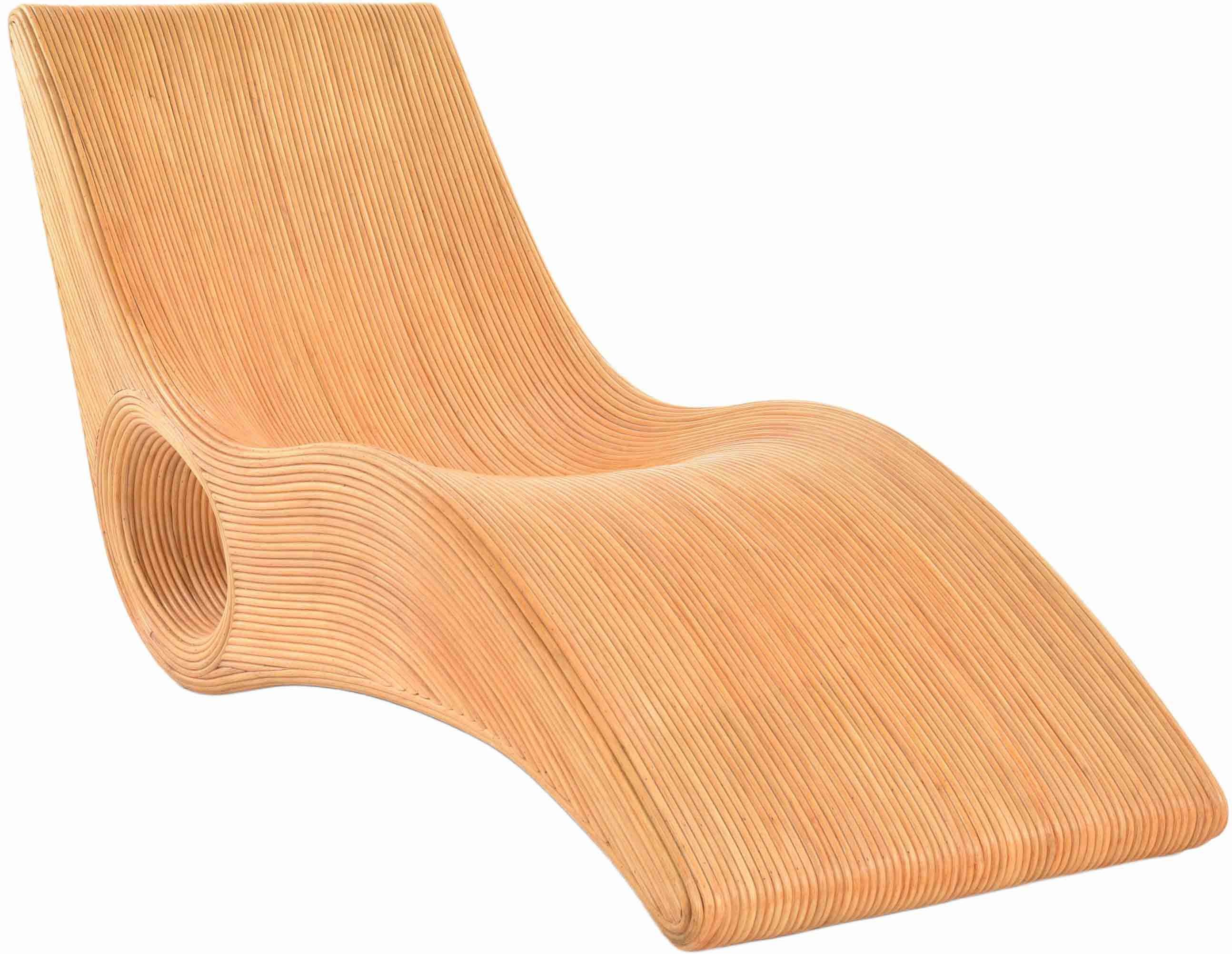 Krines Home Relaxliege Mistral Stromlinienförmige Geschwungene Rattanliege aus echtem Rattan, Lounge Liege Liegesessel