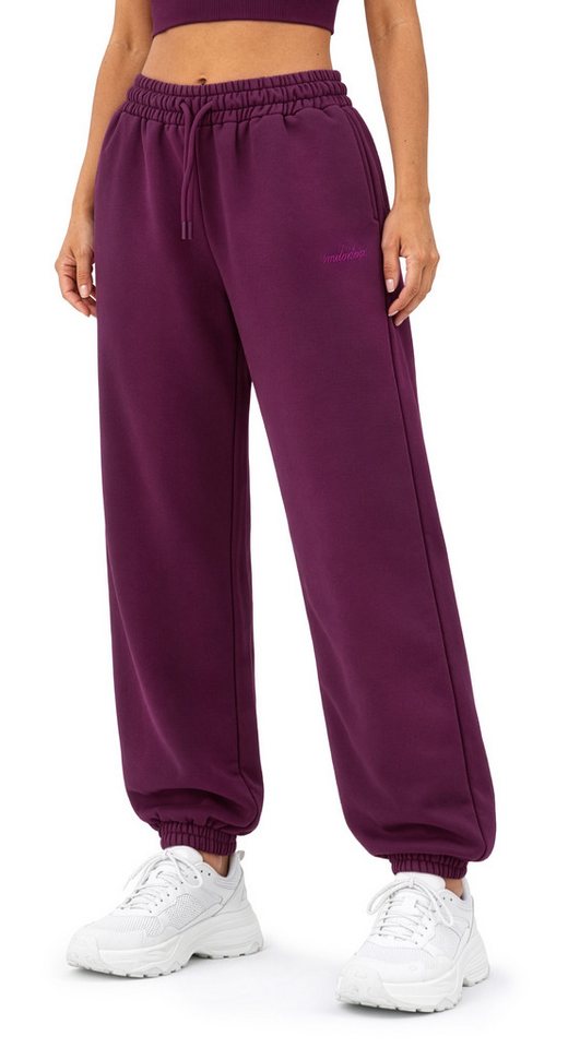 Smilodox Jogginghose Elura, Trainingshose Damen Tapered Fit, Sweatpants mit Tunnelzug Elastischer Bund, Kordelzug, Logo, Gym & Homewear