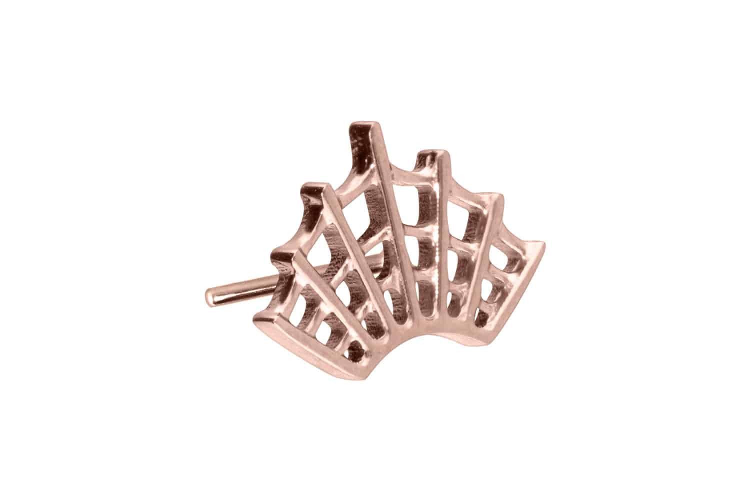 PIERCINGLINE Piercing-Set Titan Aufsatz mit Push Pin SPINNENNETZ (Push Pins, 1-tlg)