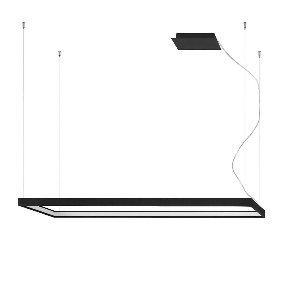 SOLLUX lighting LED Pendelleuchte, LED-Leuchtmittel fest verbaut, Warmweiß, Hängeleuchte Pendellampe Esszimmerleuchte LED Rahmen Alu schwarz