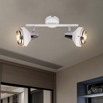etc-shop LED Deckenleuchte, Leuchtmittel nicht inklusive, Decken Leuchte Chrom Spot Strahler verstellbar Wohn Zimmer