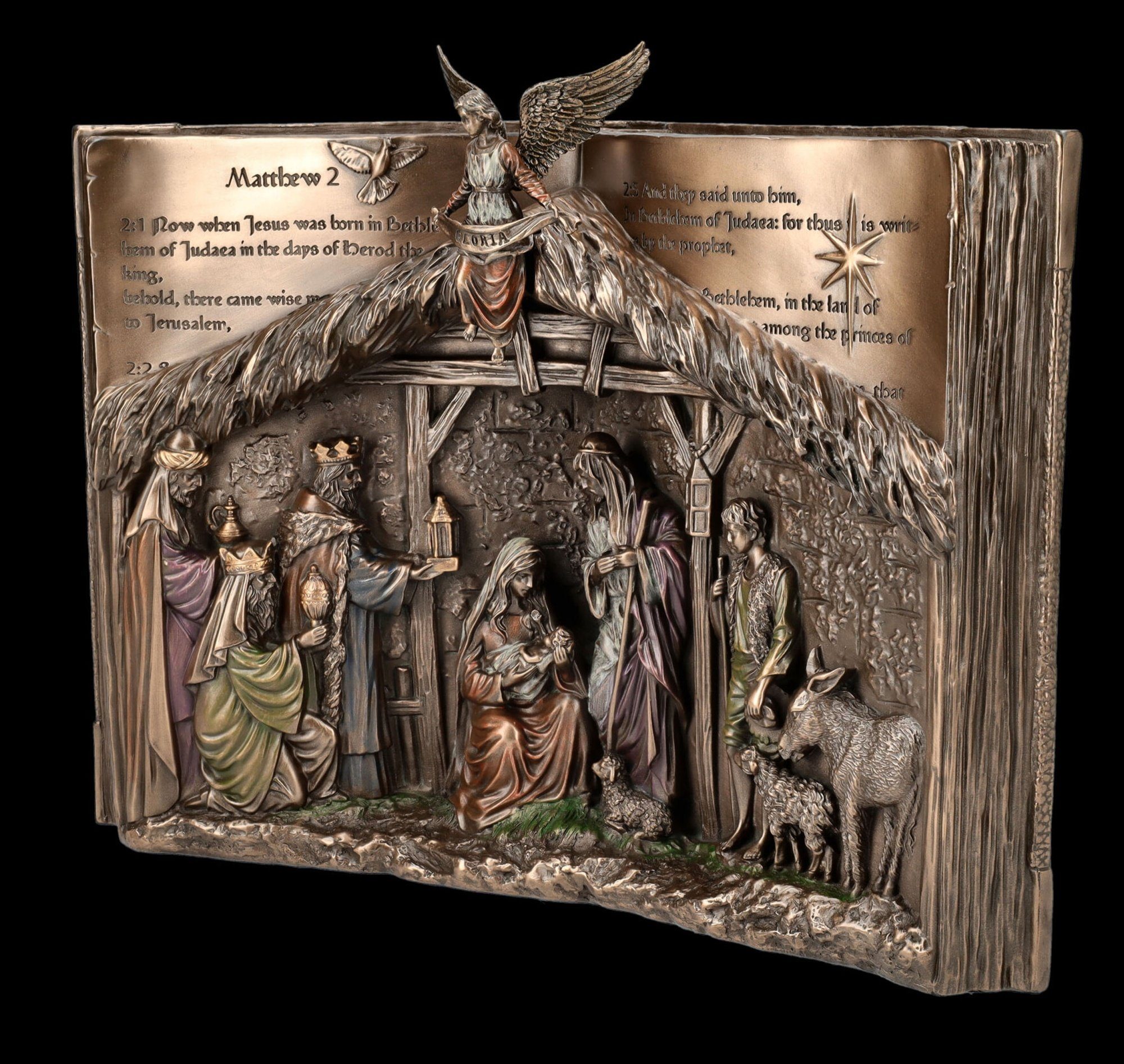 Veronese GmbH Figuren Shop Dekofigur Weihnachten christliche Deko Heilige Krippe - Bibel als Figur
