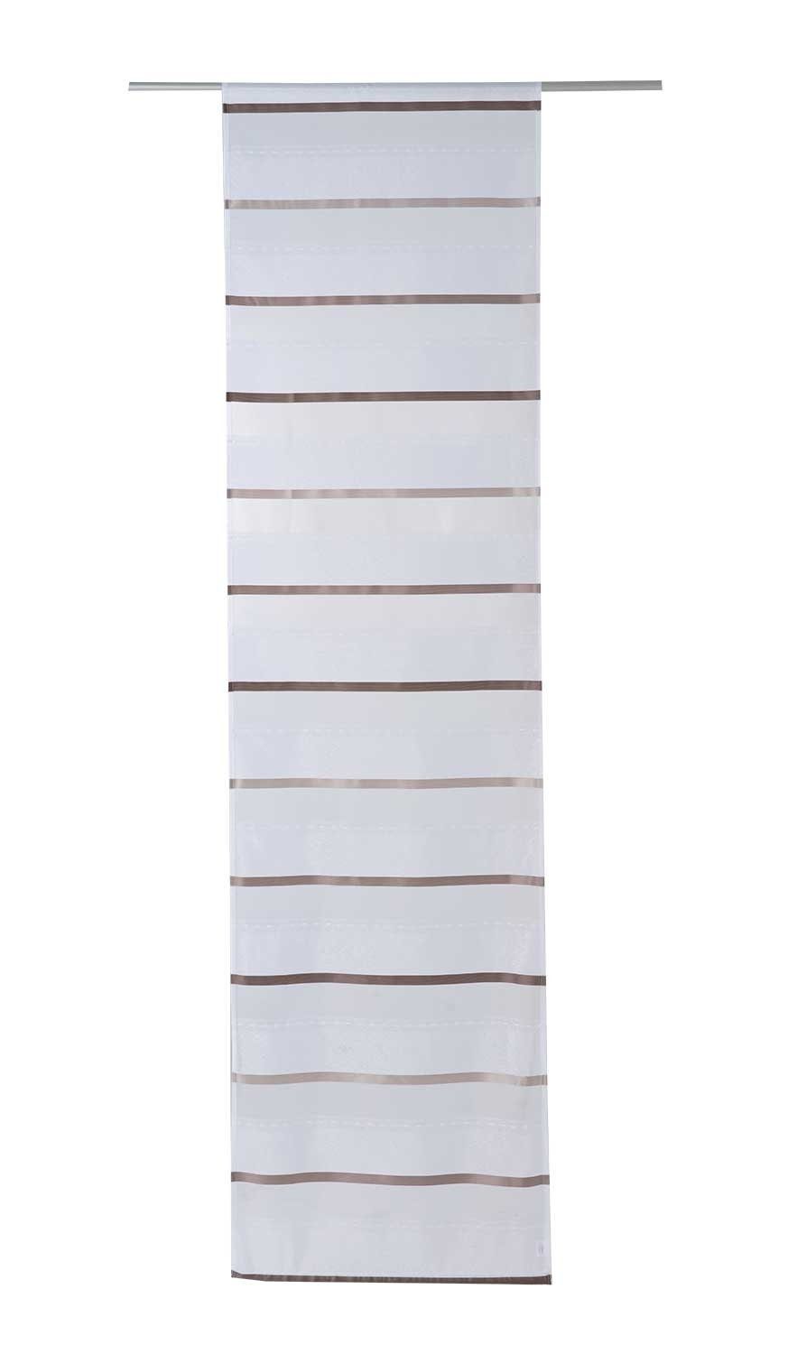 Vorhang BARUCH, Flächen, Braun, Grau, L 245 x B 60 cm, Home4You, Schlaufe, halbtransparent