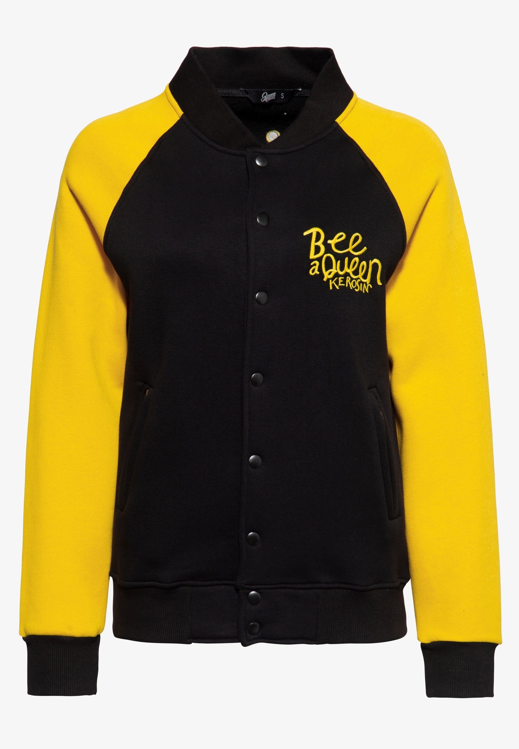 Bee mit kontrastierenden Raglanärmeln QueenKerosin Queen Sweatjacke