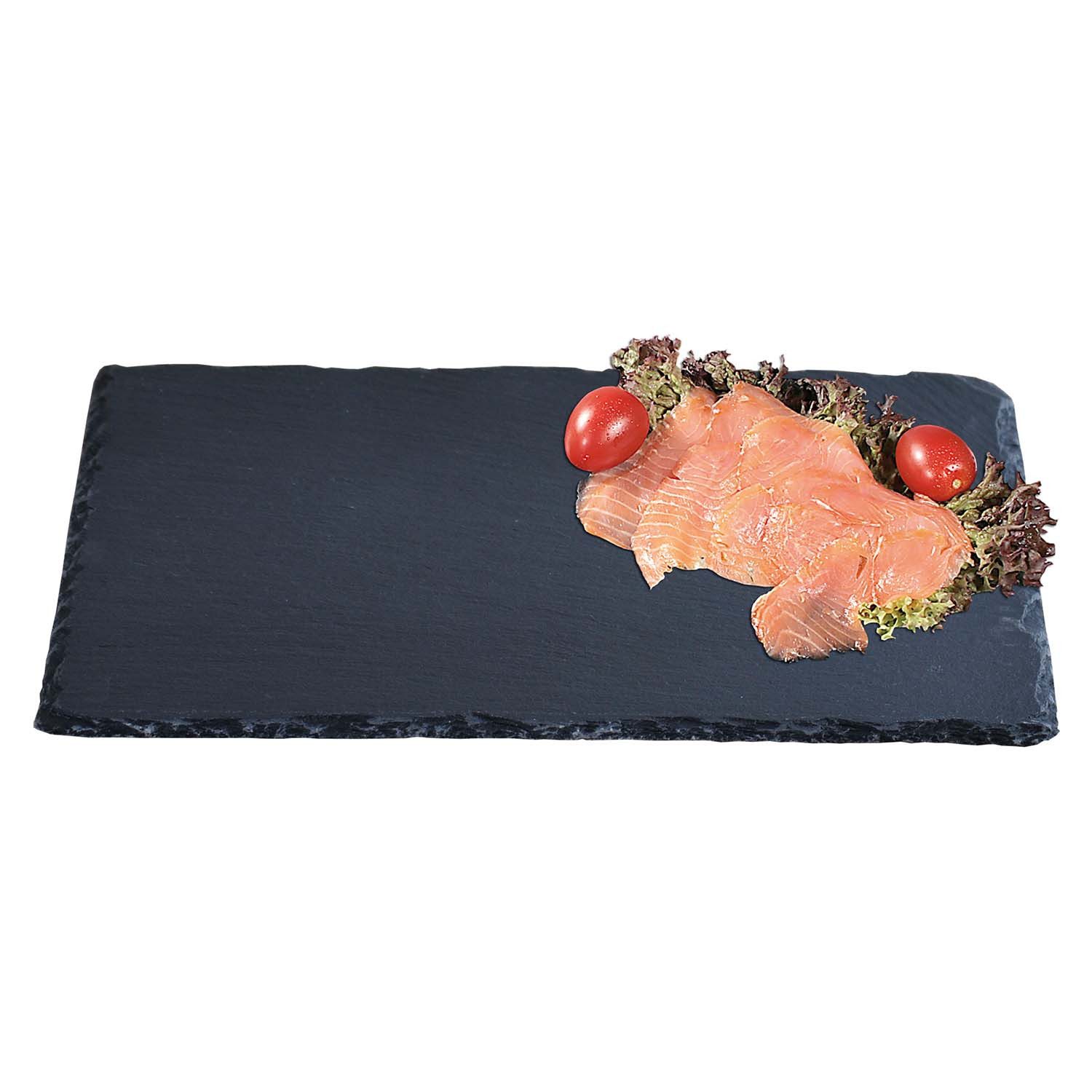 Kesper Servierbrett 5 Stück Buffetplatte aus Schiefer - 40 x 30 cm, Schiefer, (5-St), naturbelassener Rand