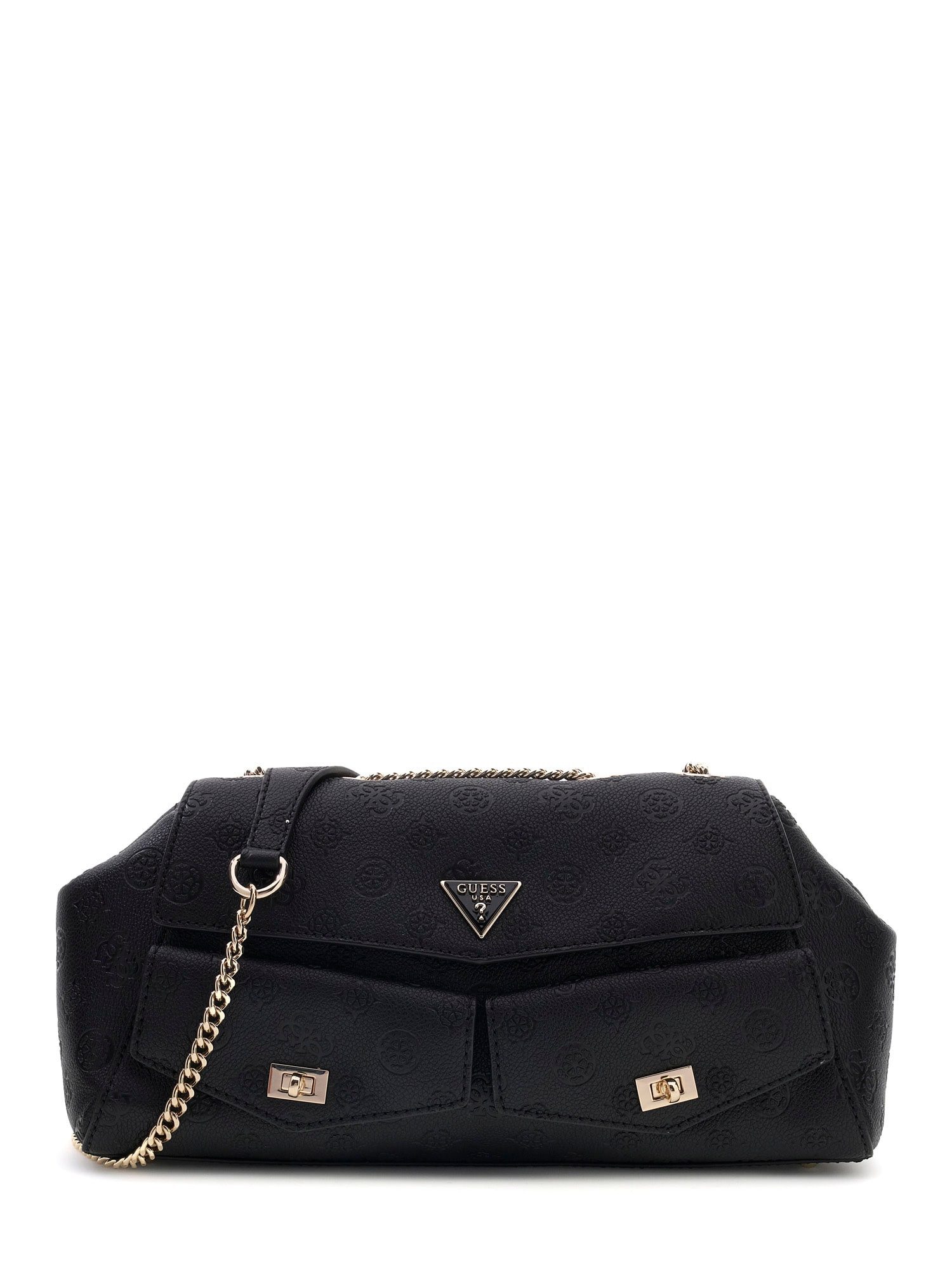 Guess Umhängetasche BLAKE CNVRTBL XBODY FLAP, Damen Schultertasche, Handtasche mit abnehmbarer Umhängekette