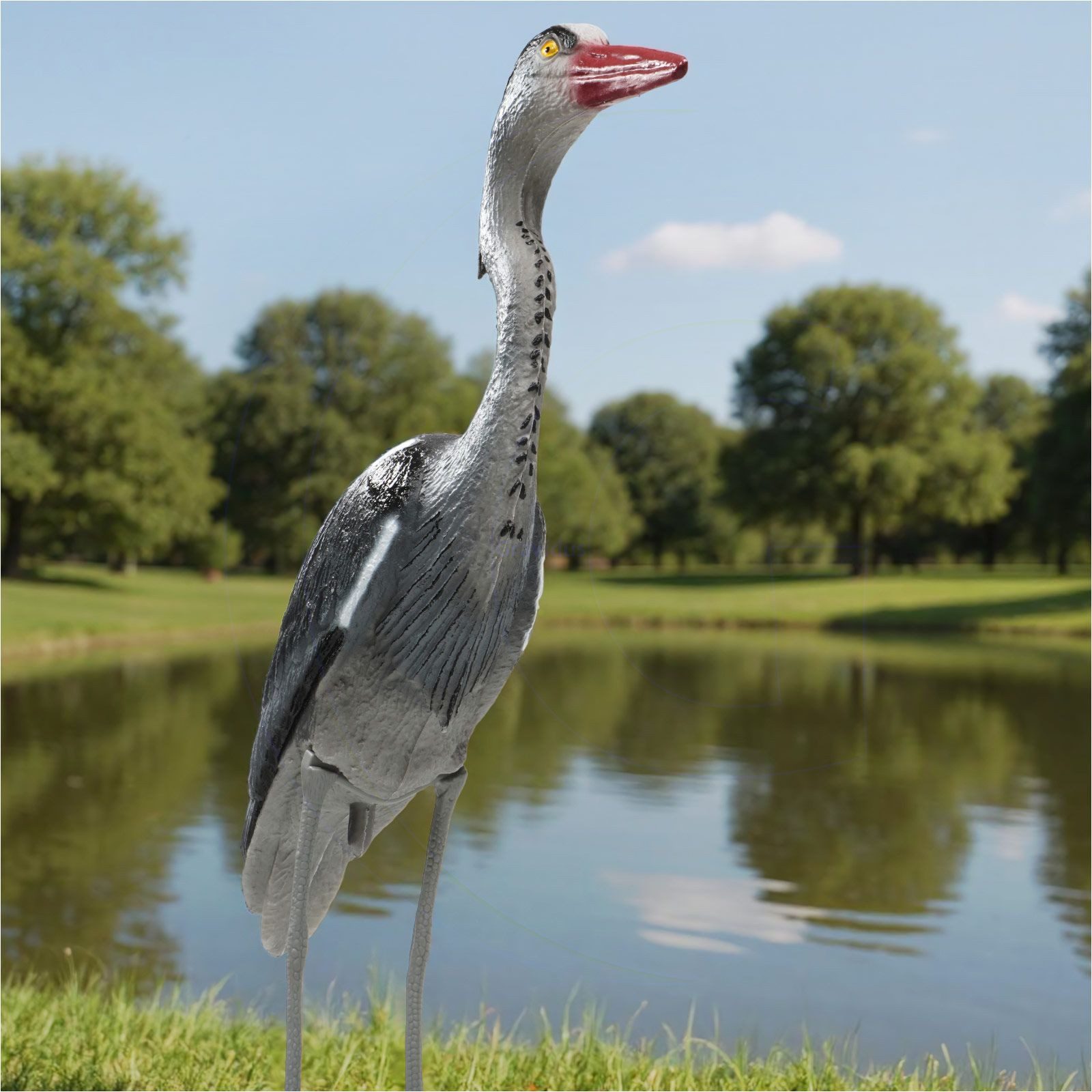 Gravidus Teichfigur Fischreiher-Attrappe: Wetterfeste Dekofigur und Reihers günstig online kaufen