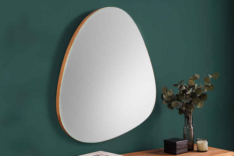 riess-ambiente Настенное зеркало NOEMI 70cm natur (Einzelartikel, 1-St), Massivholz-Rahmen · asymmetrisches Design · Deko · groß · Flur