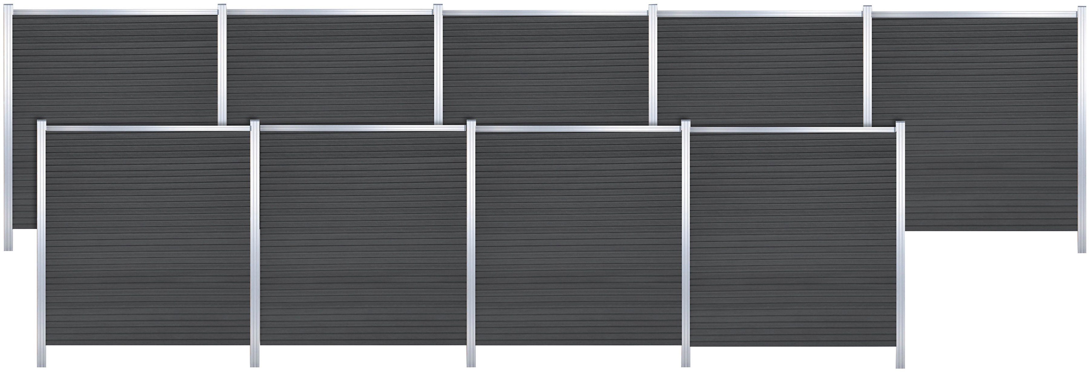 Tetzner & Jentzsch Sichtschutzelement WARREN 7, (Set), pflegeleicht, coextrudierte Oberfläche, Design-Oberfläche