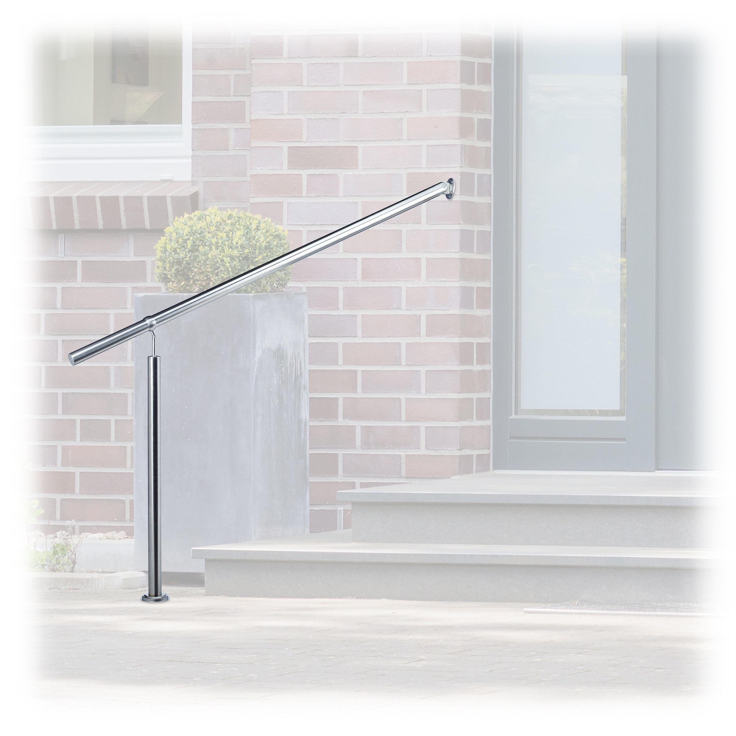 relaxdays Treppengeländer Edelstahl, 150 cm Länge, 0.42 cm Höhe, 1500 mm günstig online kaufen