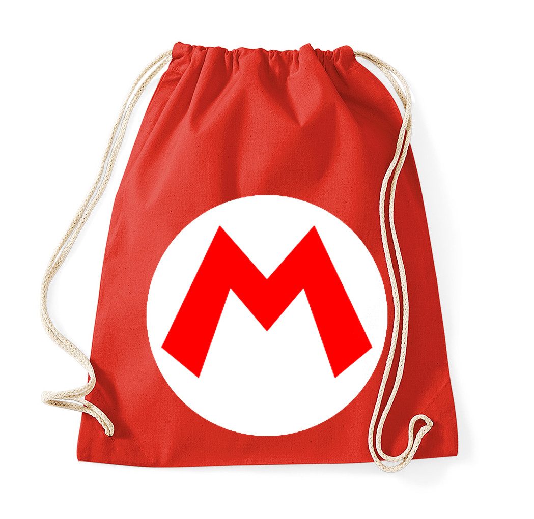 Blondie & Brownie Turnbeutel Turnbeutel Mario Luigi Wario Peach Logo Print Beutel Freizeit Tasche (Einzelstück, Einzelartikel), Mario Logo Freizeitbeutel Printmotiv