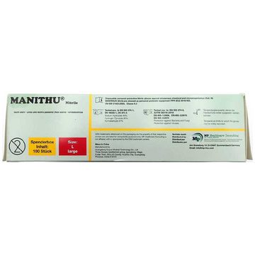 Manithu Einweghandschuhe Manithu Gummihandschuhe Nitril-Puderfrei 100 Stück - XL