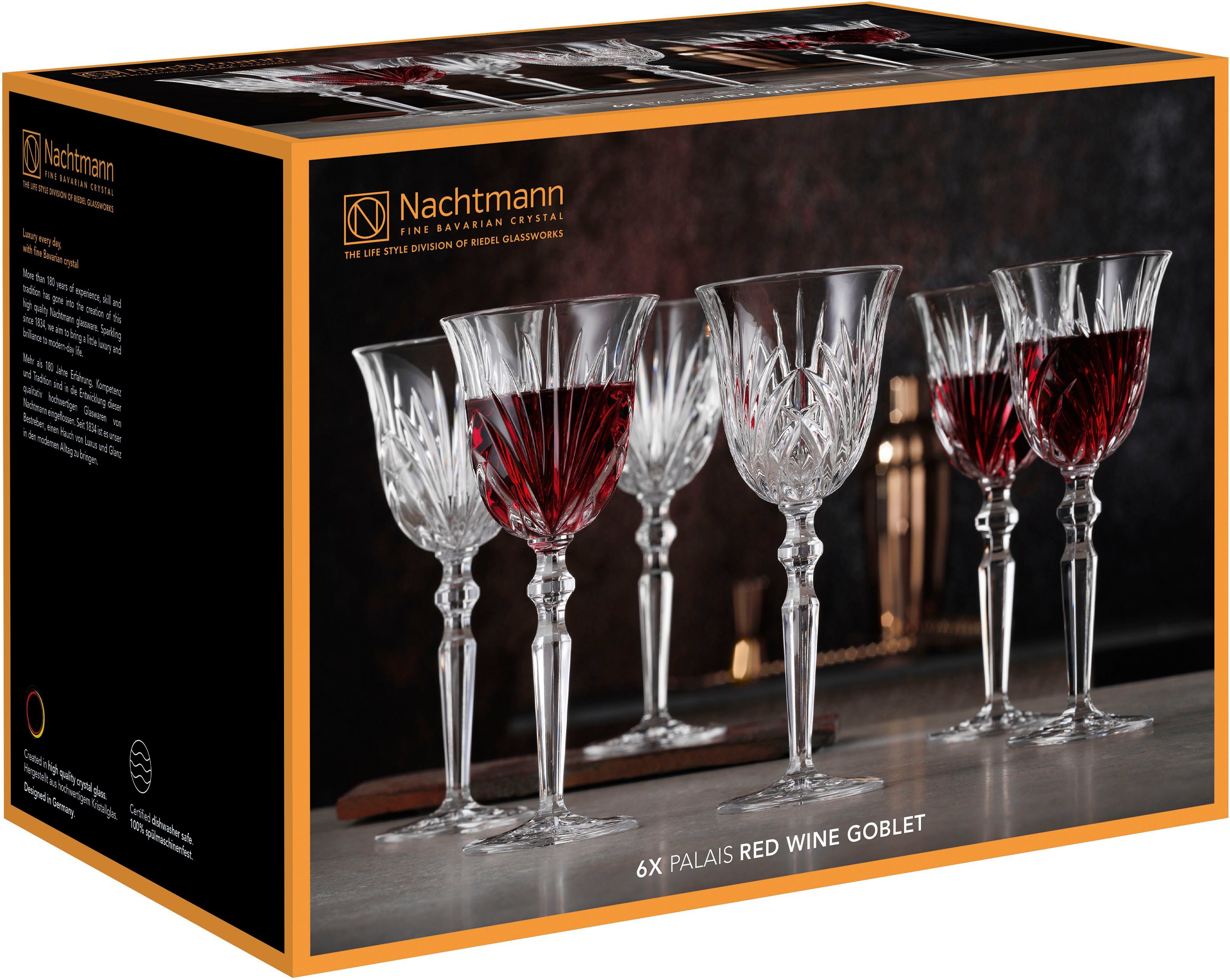 Nachtmann Rotweinglas Palais, 6-tlg., Kristallglas, 230 ml, 6-teilig