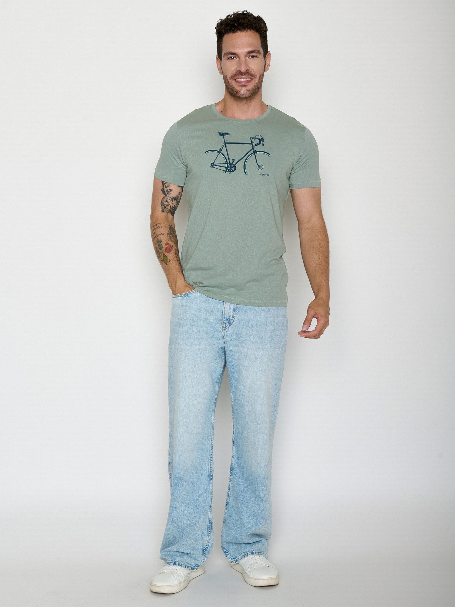 GreenBomb T-Shirt Spice Bike Crop (1-tlg., 1) Rundhalsausschnitt, Bio-Baumwolle, GOTS Zertifiziert