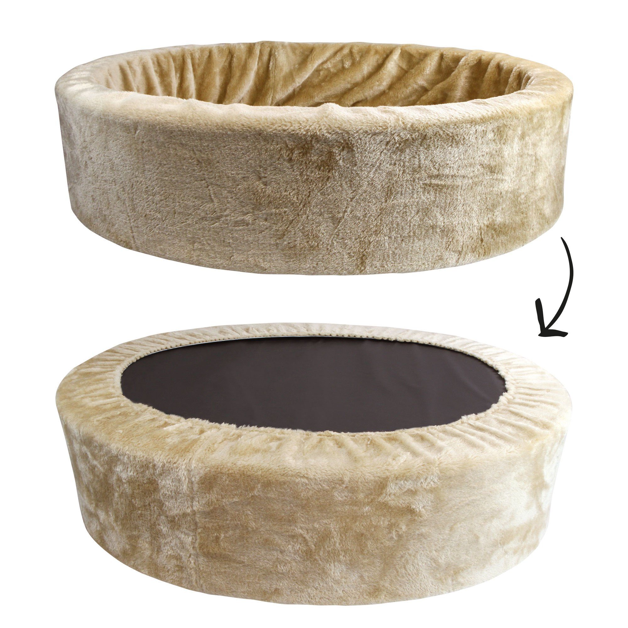 Schecker Tierkorb Teddy Schaumstoffbett - Hundebett - Plüsch, verschiedene Größen