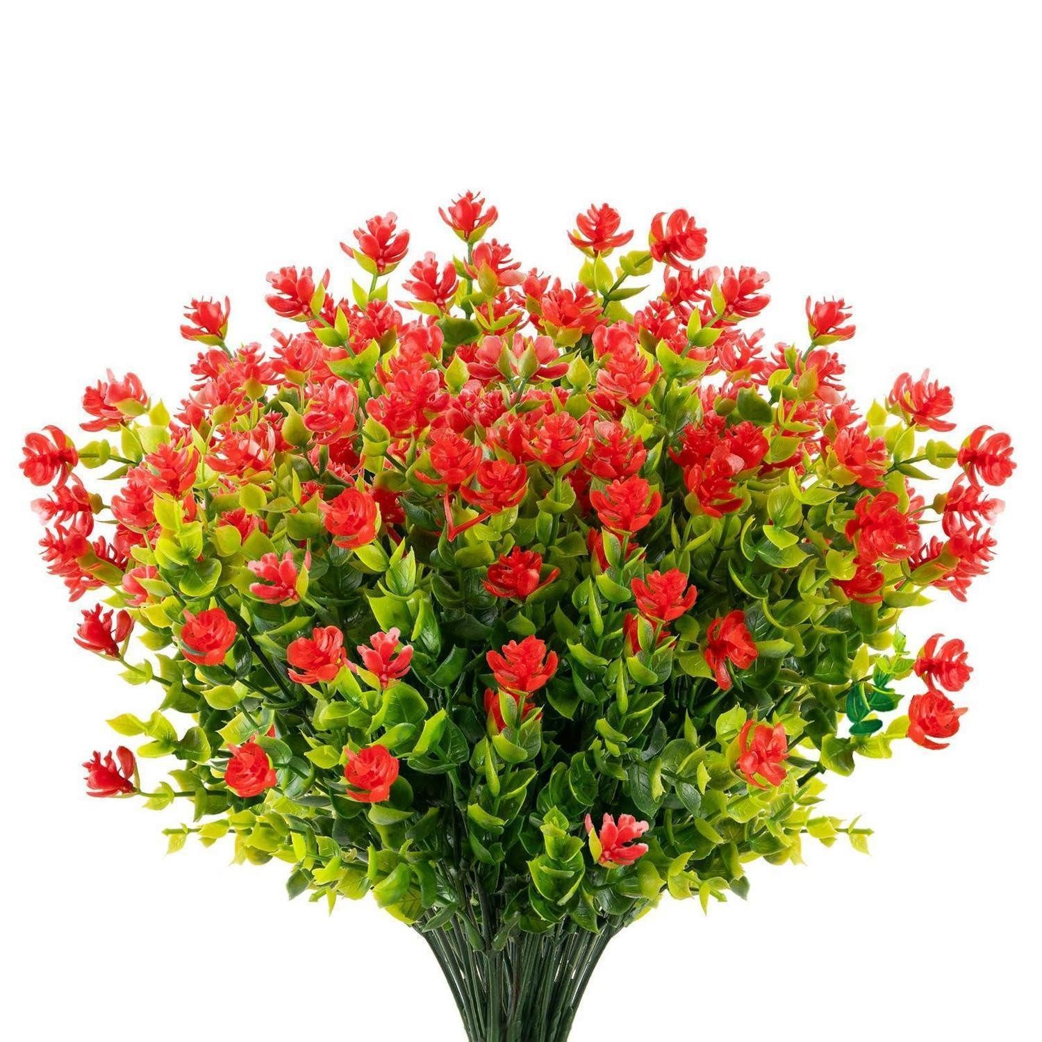 Kunstblumenstrauß Künstliche Blumen 10 Bündel Rot 35cm, LuxusKollektion, Höhe 15 cm