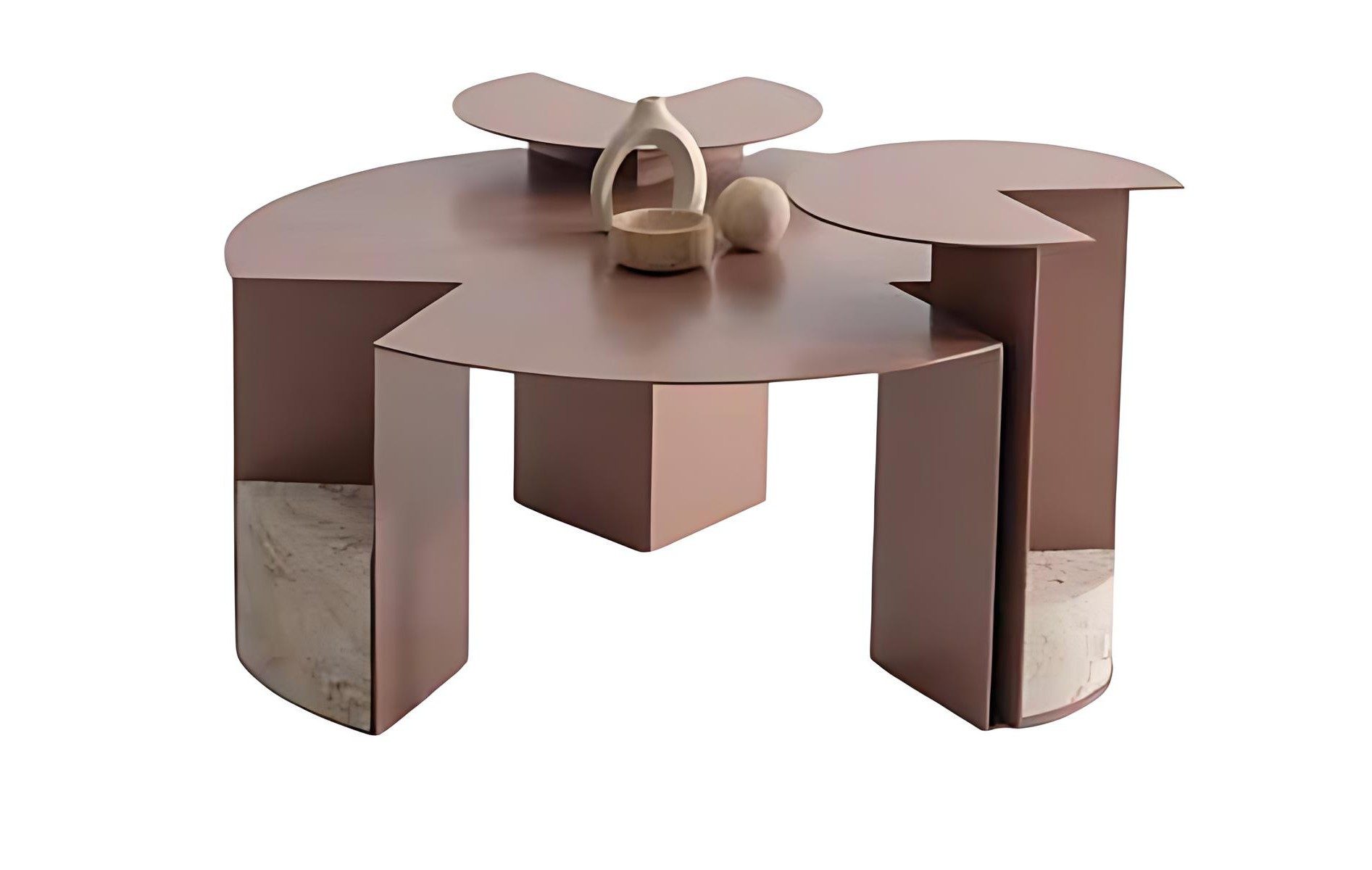 Xlmoebel Beistelltisch Moderner Couchtisch aus Holz in warmem Braun mit Ablagefläche (Packung, 1-St., 3-teilig), Made in Europa