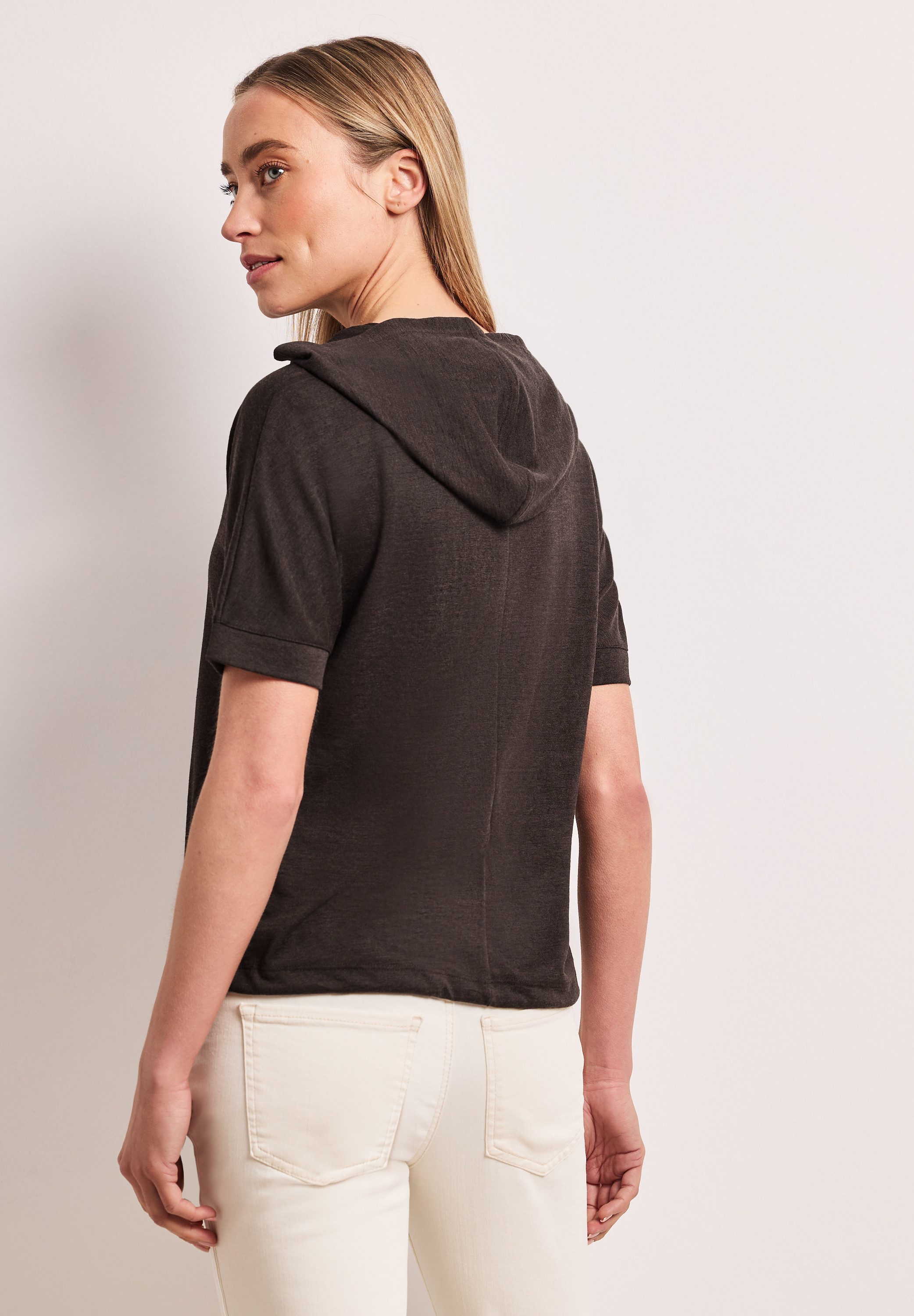 STREET ONE Kurzarmshirt mit Kapuze