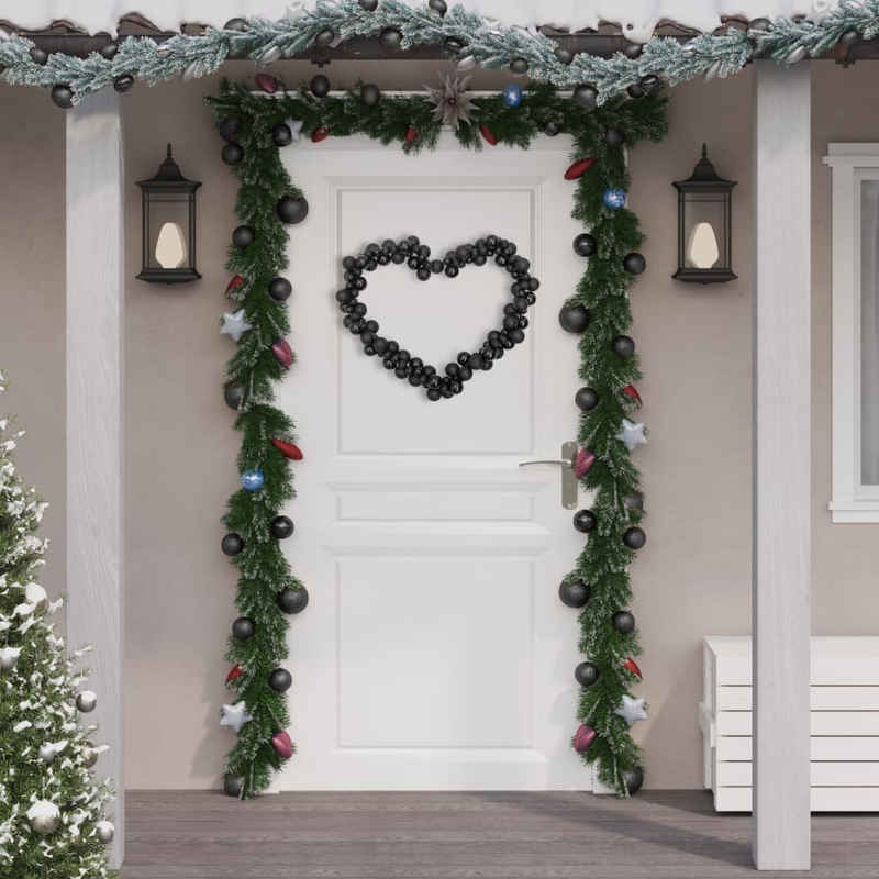 vidaXL Christbaumschmuck Kugelgirlande Schwarz 175 cm Polystyrol (1-tlg)