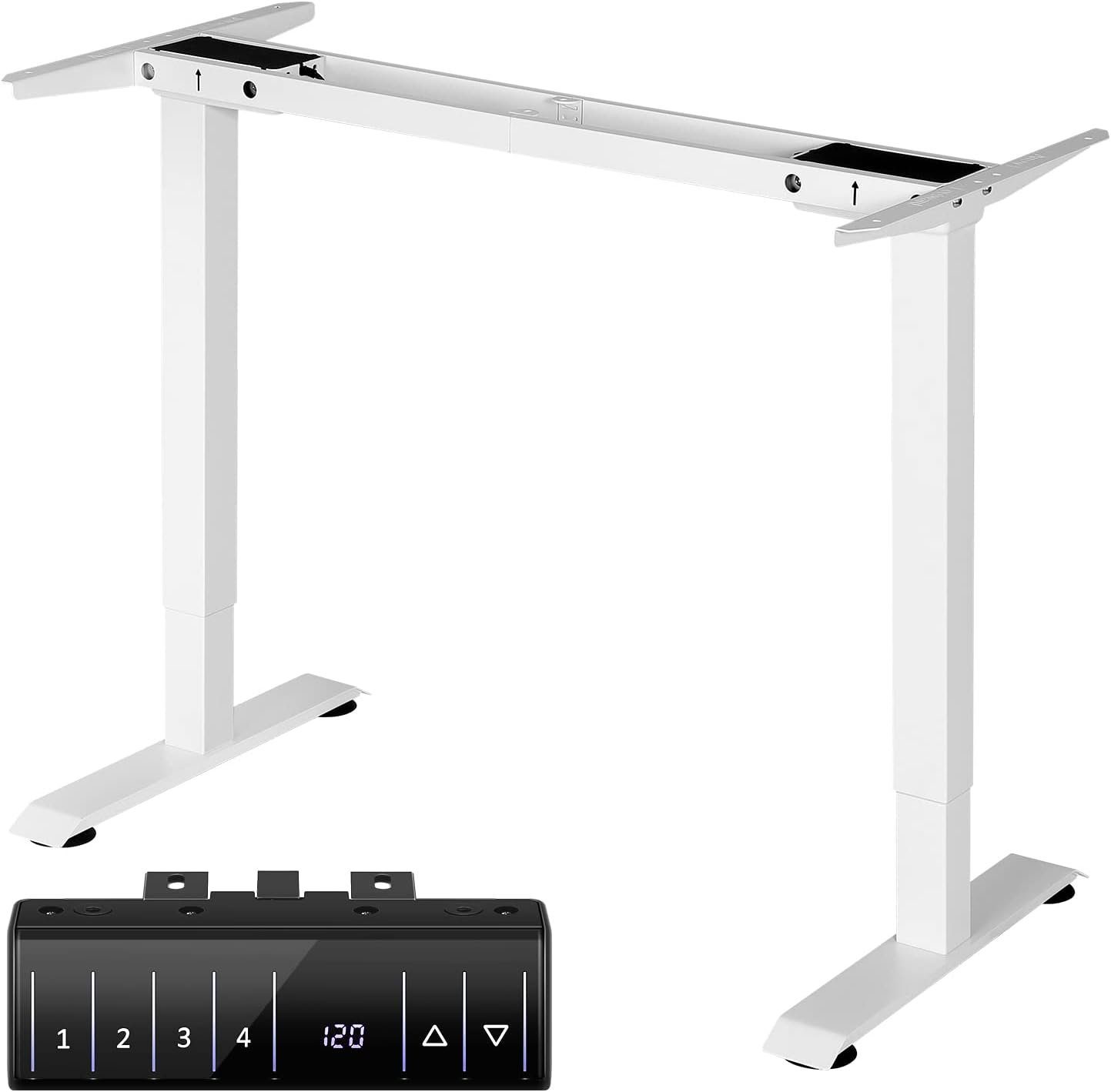 Woltu Schreibtisch (1-St), Tischgestell höhenverstellbar mit Memory-Funktion weiß