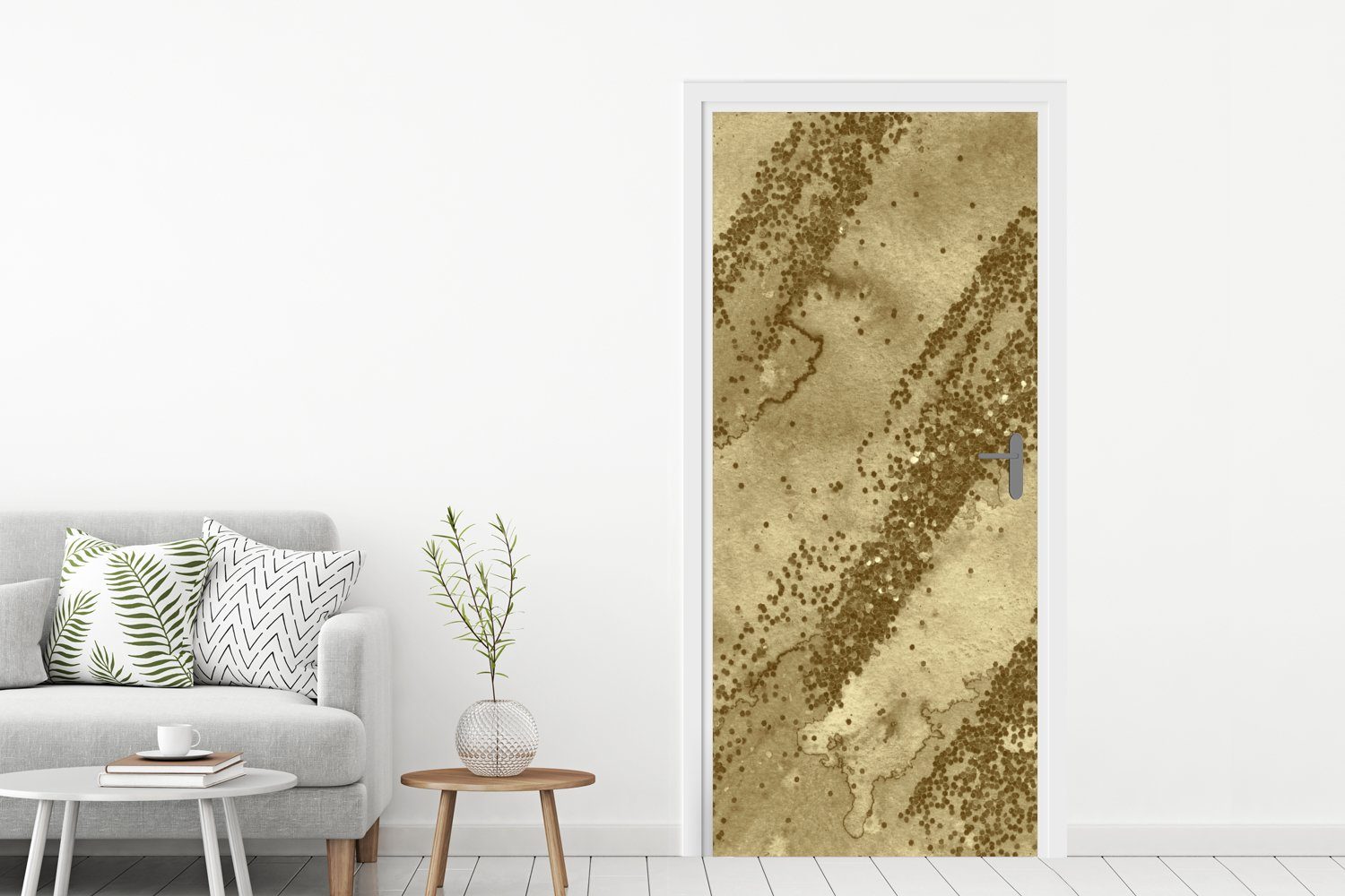 Glitter (1 Matt, MuchoWow - - Gold Tür, für St), Türaufkleber, Fototapete bedruckt, Türtapete cm Abstrakt, 75x205