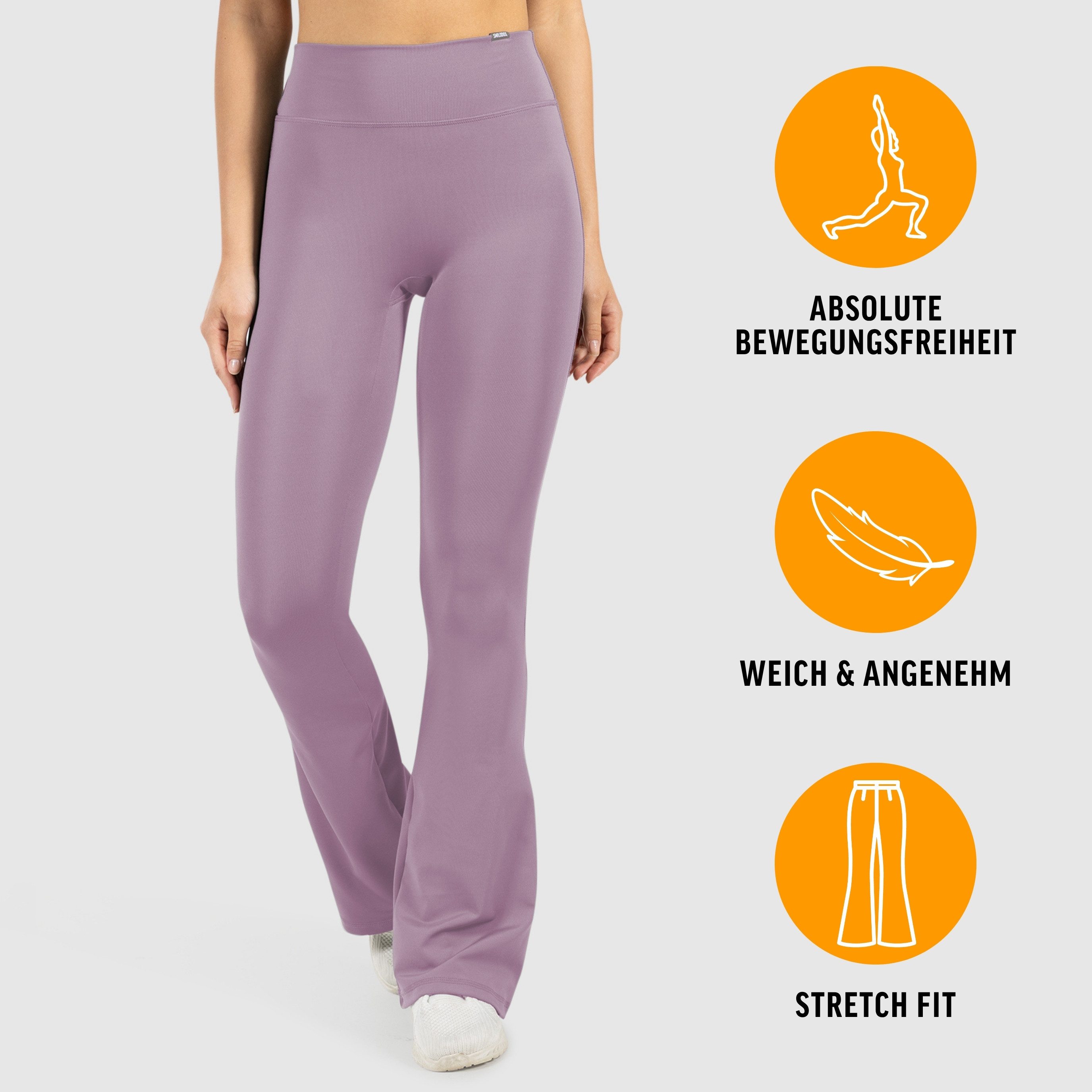 Smilodox Schlaghose Loreen, Flared Seamless Sportleggings, Schlaghose, Blickdicht Slim Fit Booty Yogahose, Elastisch Fitnessleggings, Gym, Freizeit