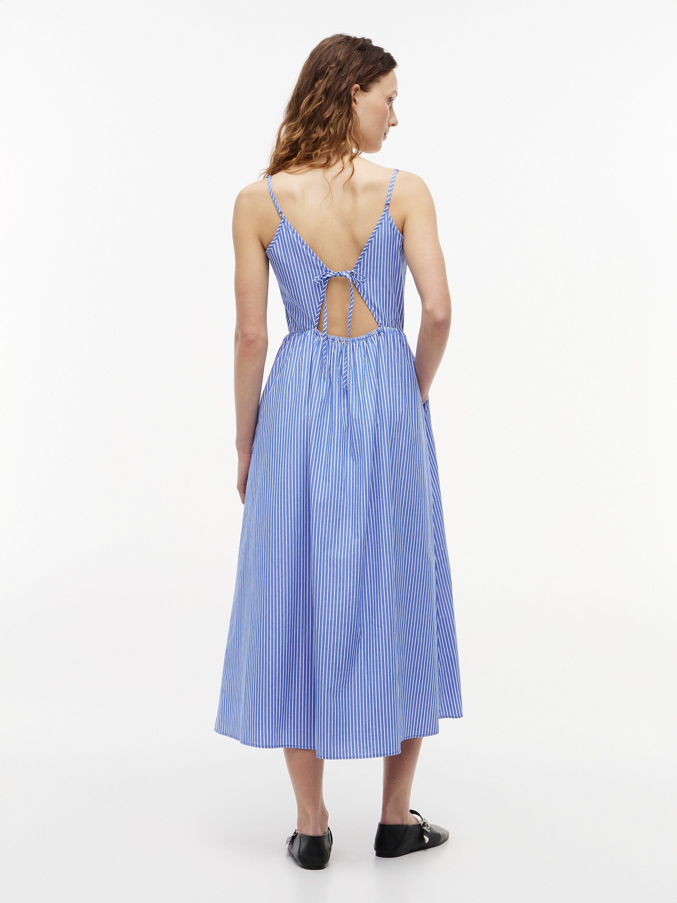 Tommy Jeans Trägerkleid TJW POPLIN STRAP MAXI DRESS EXT Baumwolle, schmale Träger