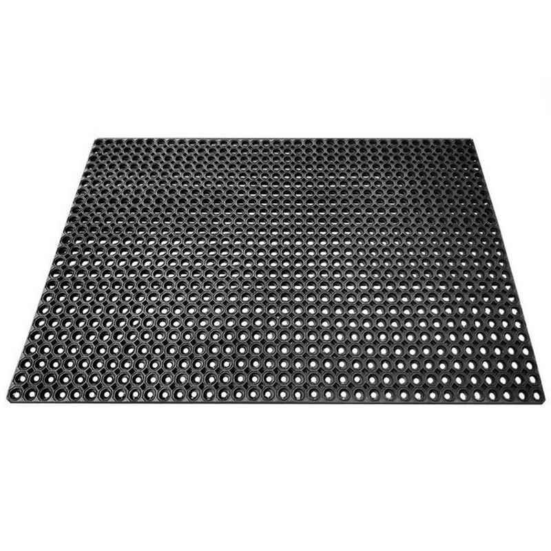 Fußmatte »Ringgummimatte Octagon, 2 Größen, Gummimatte, Gummiboden«, etm, rechteckig, Höhe 23 mm, Schwer entflammbar