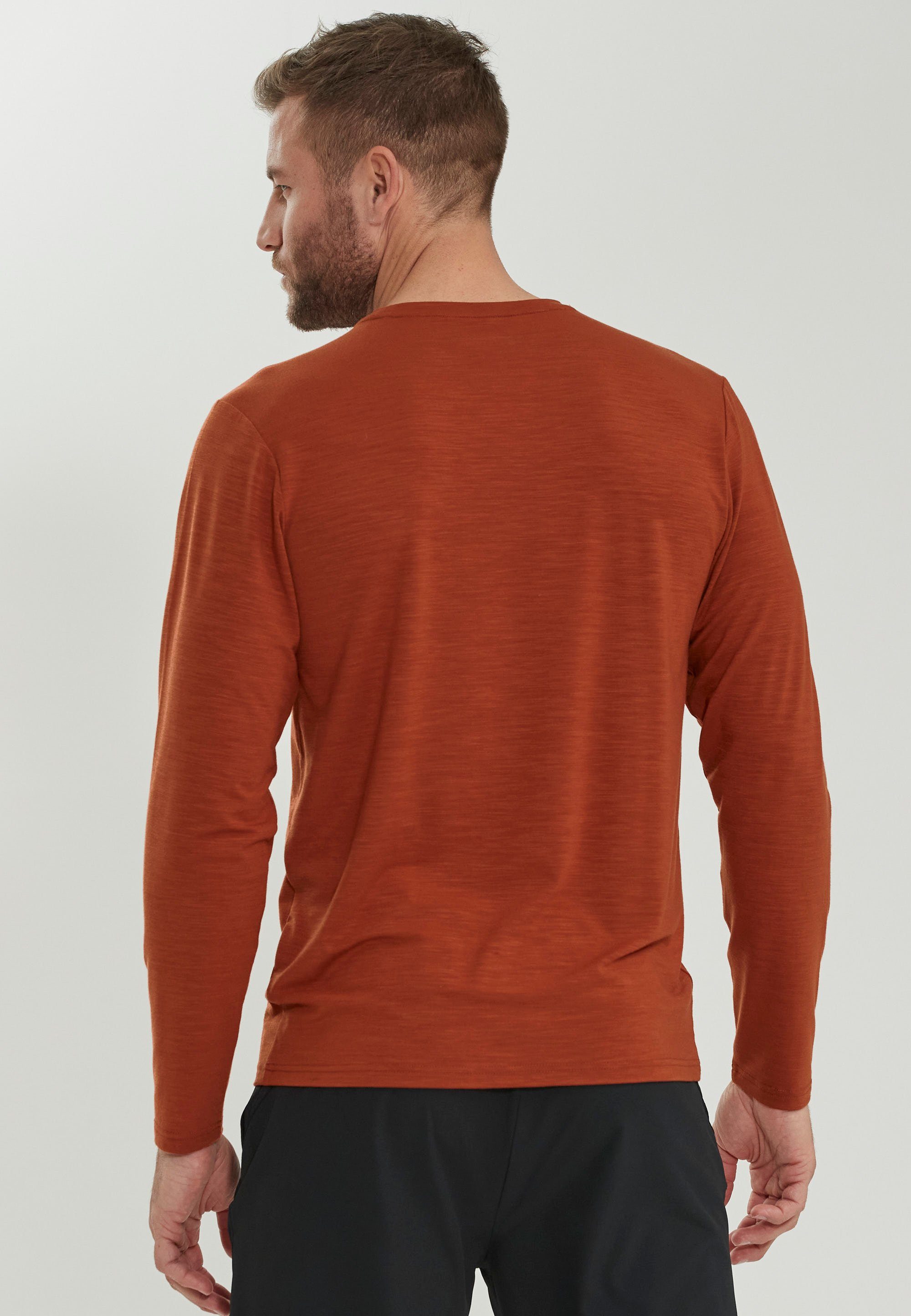 mit M innovativer Virtus (1-tlg) L/S Quick Langarmshirt JOKERS Dry-Technologie rostbraun